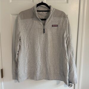 Vineyard Vines Gray Zip Up Sweater Lightweight Knit